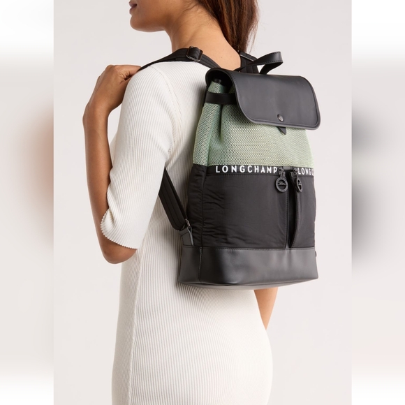 Longchamp Newest Quality Backpack Green Black France - Picture 2 of 16